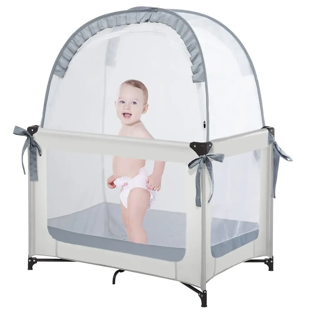 Pack N Play Tent Baby Pop Up Crib Tent with Crib Net for Pack and Plays Mini Cribs Play Yards 39.6" L x 27.6" W x 49.2" H