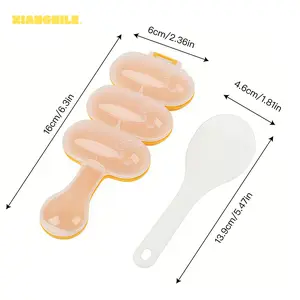 1pc Rice Ball Maker with Spoon, Kitchen Rice Ball Forming Mold, Fun Shaking Design, Rice Feeding And Eating Tool