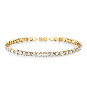 GONA Tennis Bracelet For Women Girls, Full 5A Cubic Zirconia Sparkly Tennis Chain Bracelet, Adjustable Dainty Elegant Wrist Jewelry Gift