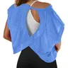 Women's Sport Yoga Hollow Backless T-Shirt, Short Sleeve Casual Plain Style Loose Fit Running Top, Minimalistic Activewear, Comfortable and Breathable Workout Tops, Athletic Tops, Casual Sports Top, Activewear Fitness, Athletic Clothes, Casual Sporty Top