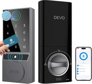 DEVO G3 Smart Lock,Fingerprint Door Lock, WiFi Smart Deadbolt, Keyless Entry Door Lock with Doorbell, APP Remote, Auto-Locks, Easy Install Front Door Locks, IP54 Waterproof(Gray)