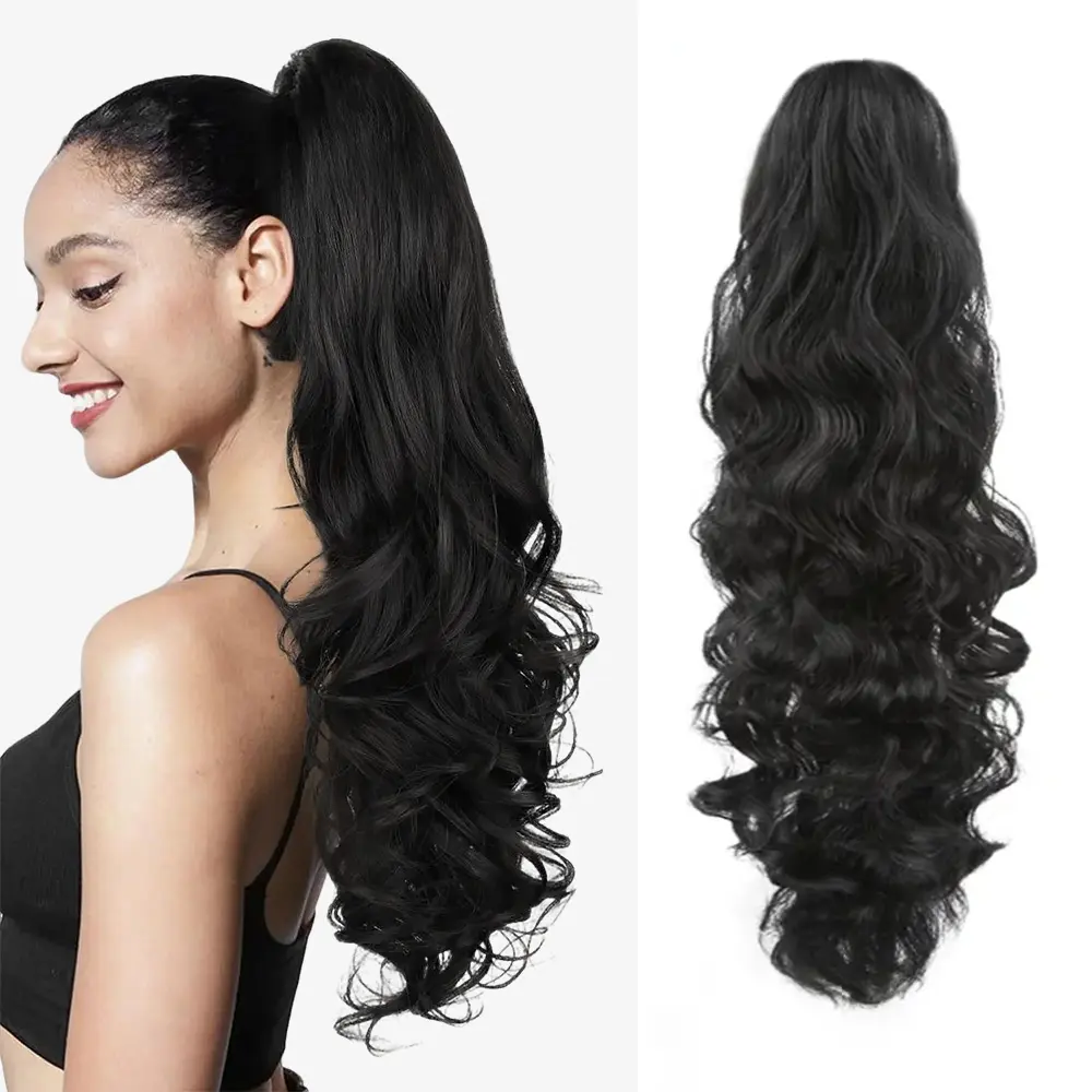24 Inch Ponytail Extension Claw Clip on Ponytail Extensions  display picture 3