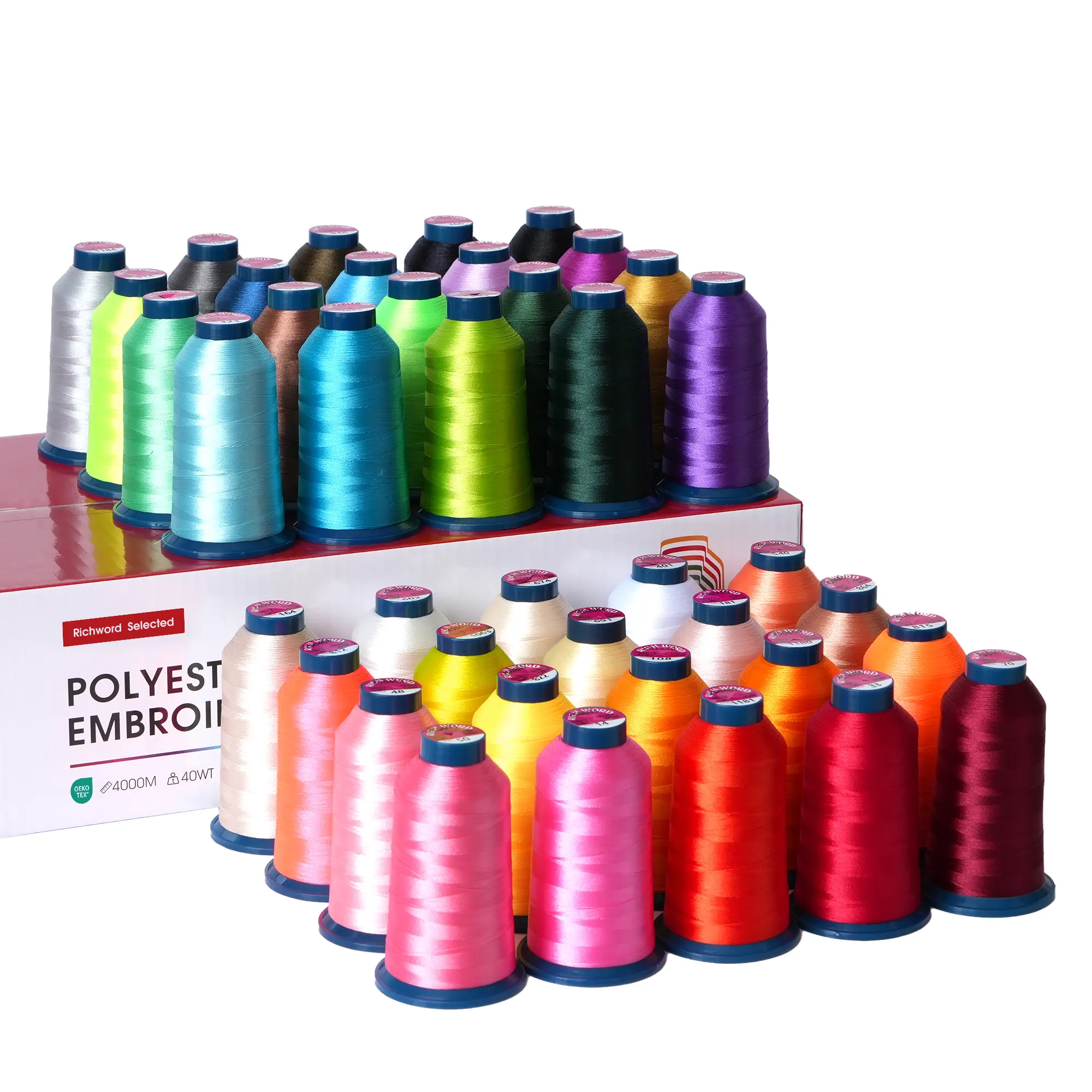 PooLin Embroidery Polyester Color Thread, 40wt 108D/2, 4000m 40 Colors for Sewing & Embroidery Machines PooLin Embroidery Polyester Color Thread, 40wt 108D/2, 4000m 40 Colors for Sewing & Embroidery Machines