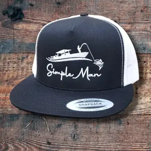 The Original Simple Man Snapback Trucker Hat - Fishing Logo