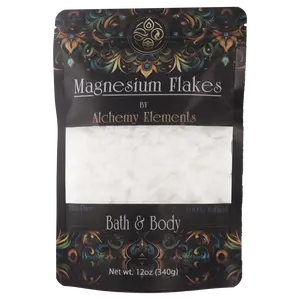 Pure Magnesium Chloride Flakes | 100% Food Grade Certified | Bath Soak by Alchemy Elements 12oz | Body Care | Gentle