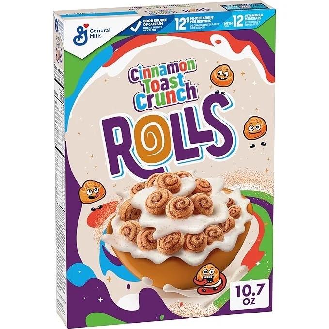 Cinnamon Toast Crunch Rolls, Breakfast Cereal, 10.7 OZ Box Instant Muesli