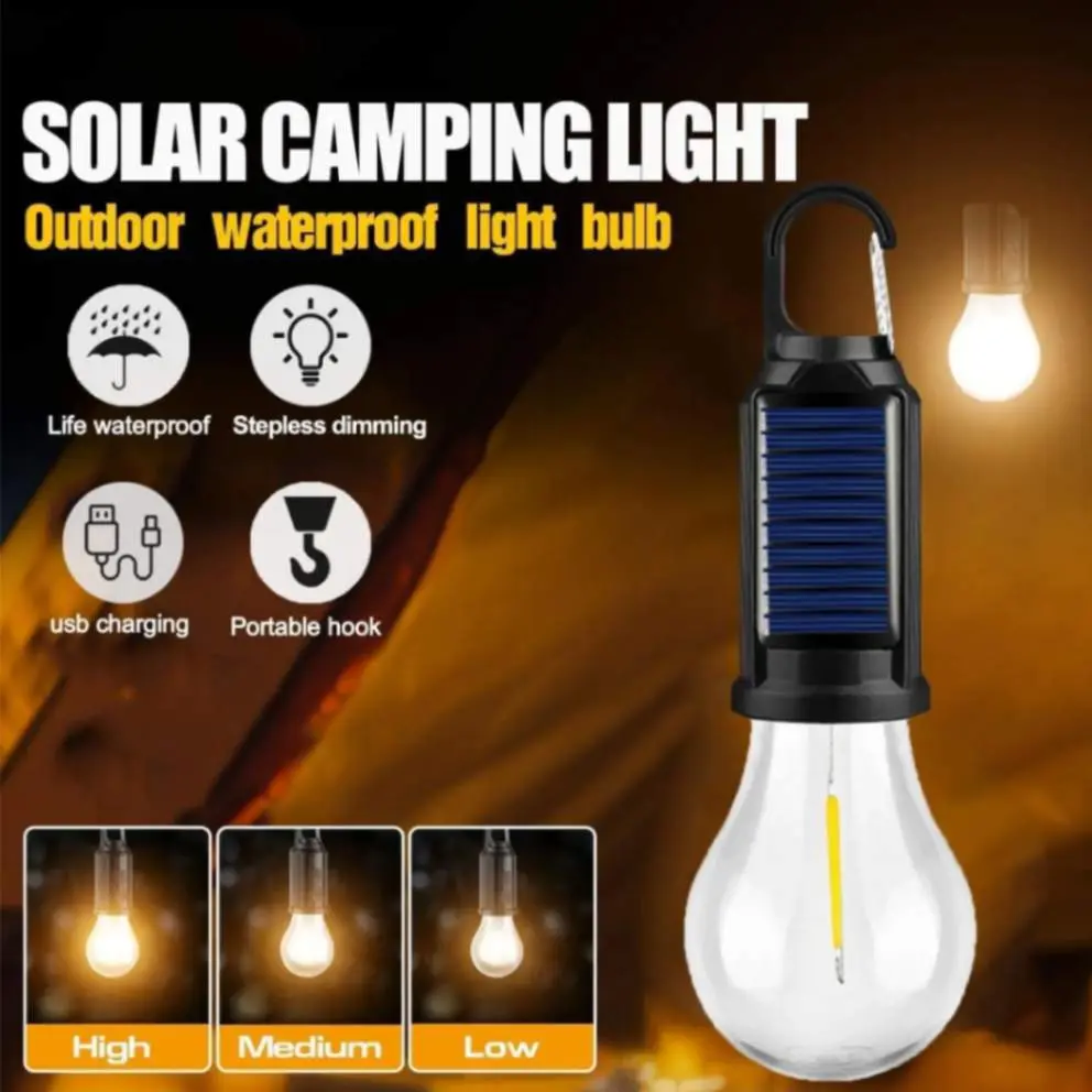 2-in-1 Solar-Type-C Rechargeable LED Camping Light - Waterproof Portable Tent Lantern, 3 Modes, Camping Gear for Hiking, Emergencies,summerwins