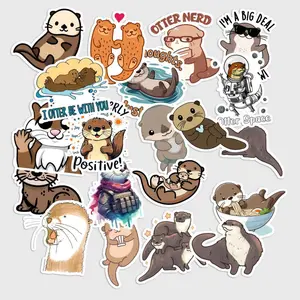Sticker Pack 20 pcs Cartoon Otter Stickers, Cute River Animal Vinyl Decals