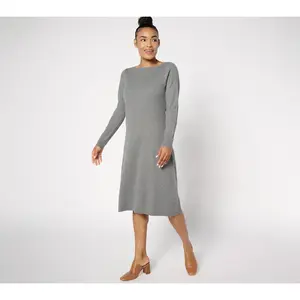 Susan Graver Petite Bateau Neck Sweater Dress