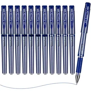 Gel Pens, Blue Ink Gel Pens Fine Point 0.7mm, Roller Ball Gel Ink Pens Bulk, Quick Dry Pens Smooth Writing with Anti-Slip Grip & Plug-In Cover for Office Supplies School Women Men (12 Pack)