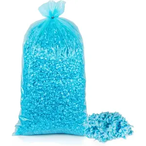 6LB Shredded Memory  Filling, Bean Bag Filler  Refill Pillow Stuffing , Soft Stuffing for  Bed Couch Cushion Chair Arts Crafts, Added Gel Particles (Blue)