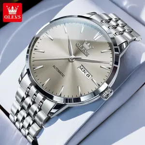 Genuine simple luxury large three-hand classic dial men's watch OLEVS flagship high-end business hot-selling fully automatic mechanical watch 7048