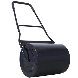 Hdmw Lawn Roller, 16 Gallon  Heavy-Duty Tow Behind Water/Sand Filled Sod Drum Roller for Garden Yard Park, Steel Frame, Adjustable Load