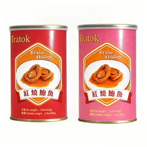 TRATOK Rich Braised Abalone Canned Seafood Two-Piece· High Protein Nutritious 3＋5 Pcs Can 15oz  Tender, savory, and luxurious