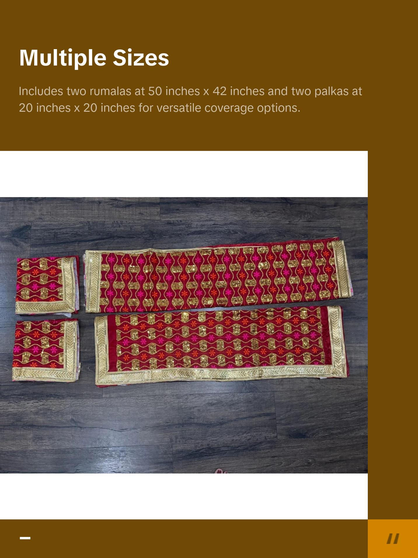 Heavy Embroidery Rumala Sahib Double Set with Cotton Lining and Embroidered Gota ( Colors available White Blue Yellow)