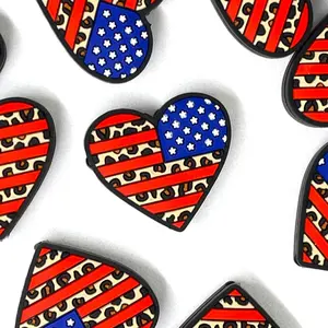 American Heart Focal Beads - Colorful Flag Design for Beading or Beaded Pens