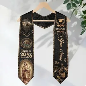Class of 2026 Graduation Stole, Custom Name School Stole, Catholic Faith Virgin Mary Design, Personalized Graduation Sash Gift