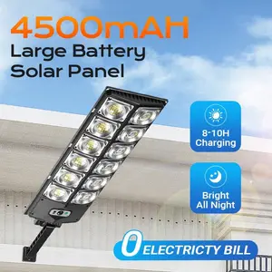 Solar Street Light Outdoor Solar Parking Lot Light with Motion Sensor IP65 Waterproof Commercial Lighting 360 SMD LEDs Adjustable Angle Remote Control