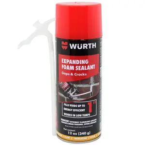 Würth 12Oz Expanding Foam Sealant for Gaps and Cracks up to 1 Inch - Insulating Spray Foam Wurth