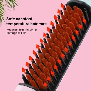 Portable Heated Straightening Brush - Adjustable Heat Settings, Rapid Heating Technology, Effortless Elegance - SmartStyle, HairRevolution