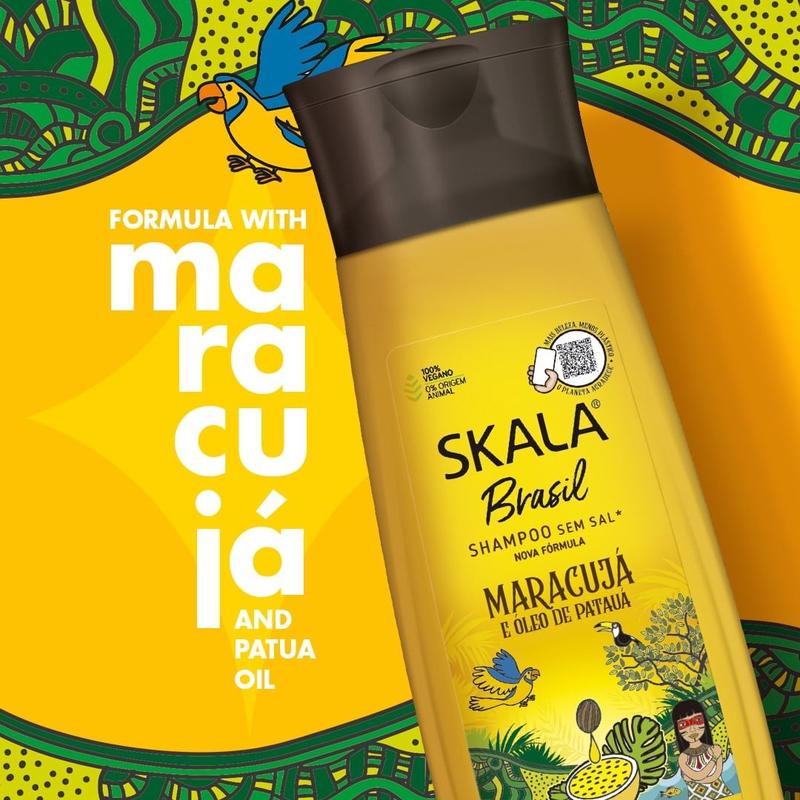 Skala Brasil Expert Viral Brazilian Hair Care Kit Maracujá & Patauá Oil Shampoo Conditioner 250ml Each Passion Fruit Hair Cream 35.2 oz Nourishing Cleanser Set Haircare