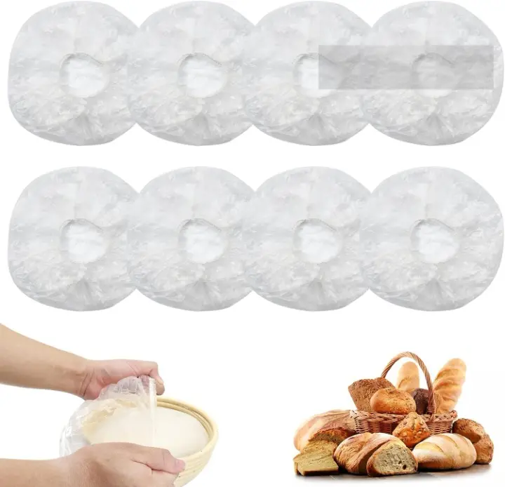 Round Food Grade Plastic Sourdough Bread Proofing Basket - Lightweight, Transparent Reusable Banneton Dough Rising Basket with Liner, 120-Piece Bakeware for Homemade Artisan Bread Baking