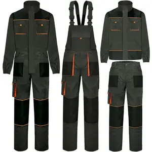 Men's work suit with multiple pockets, wear-resistant, suitable for car maintenance, work safety overalls