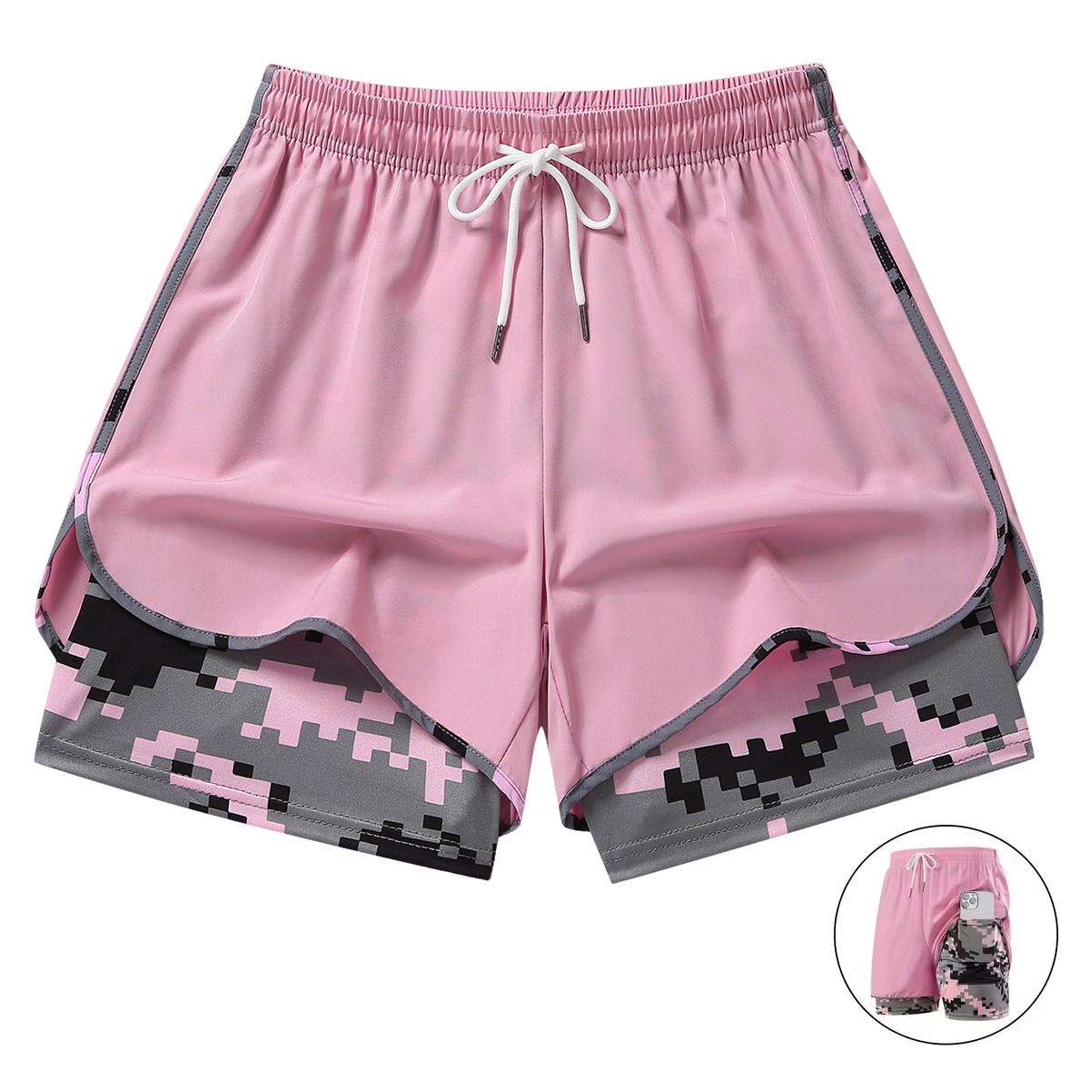 Set of 3 women’s casual athletic shorts — summer lightweight, double-layer breathable running shorts for yoga and cycling, elastic waistband, mid-thigh length,summerwins,summeroutfits,vacationoutfits,beachoutfits