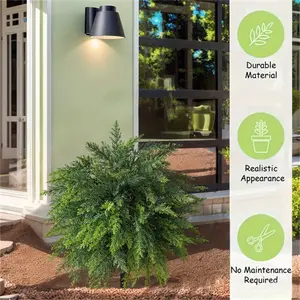 Simulated pine needles, Artificial plants - decorative cat grass plant, plastic outdoor decoration, suitable for flowerpots and gardens, multi-functional green plant, Natural appearance, Durable plastic, Artificial Fake Plants