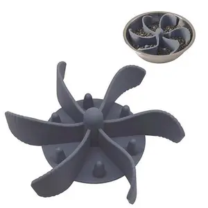 Spiral Slow Feeder Pet Bowl Insert [Cuttable Design with Strong Octopus Suction Cups] for Medium to Large Size Dog Bowls [Elevated or Standard]