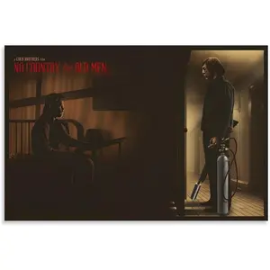 Oulores Single Hanging Picture No Country for Old Men Movie Canvas Posters, Retro Film Art Wall Decor for Bedroom, Dorm, Office, Unique Gift for Movie Lovers And Collectors