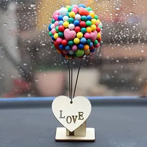 Cute Balloon House Design Car Ornament, Multi-purpose Car Dashboard Decoration, Car Interior Decoration Accessories
