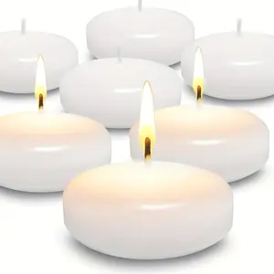 White Floating Candles, 24 Packs Of Floating Candles That Burn Clean And Unscented For 12 Hours Plus, Used For Valentine'S Day, Romantic Nights, Weddings, And Anniversary Decorations 3 Inch Wide Floating Candles For Swimming Pool Decor, Home Decor