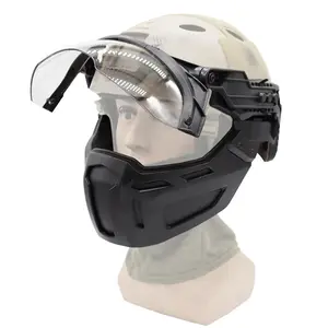 FAST Tactical Helmet Half Face Mask Rail Adaptation Outdoor Tactical Protective Mask Split Rail Mask Adjustable Mouthpiece