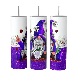 Peace Gnomes 20 oz Tumbler Coffee Drinkware Insulated Lid Skinny Portable