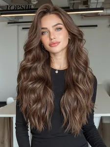 Topshe 13x6 HD Lace Front Wig Glueless Frontal Wig 26 Inch Long Curly Hair No Glue Lace Cap Glueless Wigs Suitable for Daily Style Accessories