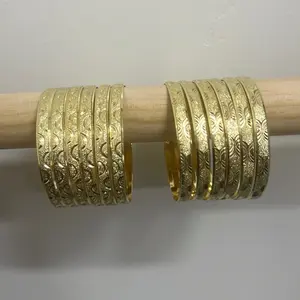 12 pcs  One size 2 different Mix Patterns GOLD 12 pcs per pack Patterns 22 k diamonds  cut Bangle Bracelets for Women Fashion Jewelry Accessories mix patterns packs