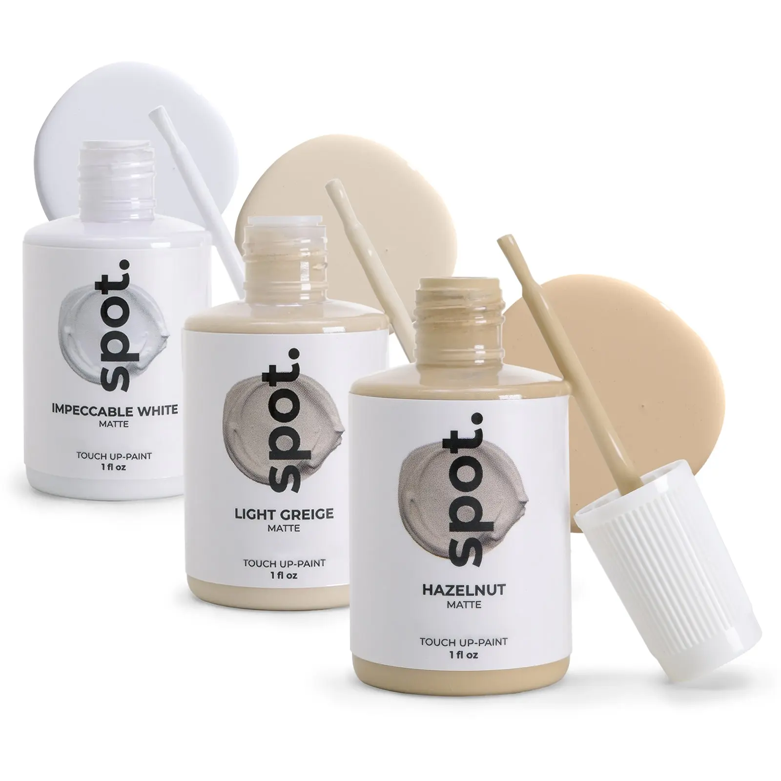 spot. Touch Up-Paint, Matte Finish, for Cabinets, Walls, Windows, Doors, and Furniture, 3 Color Kit Matches 90% of Surfaces