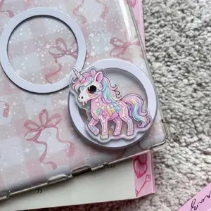 Pastel Goth Skeleton Unicorn MagSafe Phone Grip, Creepy Cute Zombie Unicorn Holder, Aesthetic Spooky Goth Griptok, Unique Gothic Gift for Her & Kindle Readers