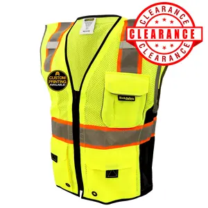 CLEARANCE! KwikSafety CLASSIC Hi Vis Reflective ANSI Surveyor Class 2 Safety Vest - Model No.: KS3302