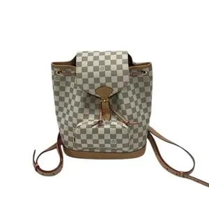 Pre-owned Louis Vuitton Coated Canvas Backpacks Montsouris PM Damier Azur L26042709