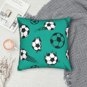 Football pillowcase, sofa cushion cover, double-sided printed decorative pillowcase, machine washable with zipper closure