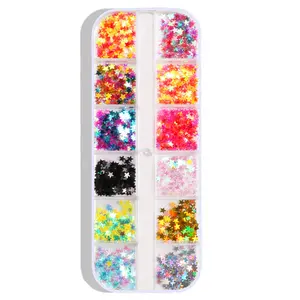 Holographic 3D Glitter, Thin Butterfly Star Geometric Sequins, Natural Fit Non-Drop Decoration, Nail Face Edge Multi-Scene Accessories