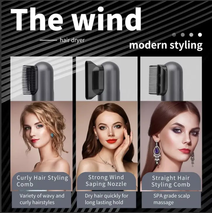 Compact 3-in-1 Hair Styler: Hair Dryer, Straightener & Brush