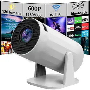 Mini Projector with WiFi and Bluetooth, Portable Projector 4K Support with Auto Keystone, 2025 Upgraded HY300Pro Projectors Compatible with iPhone Audio Wireless Automatic Connection Noise