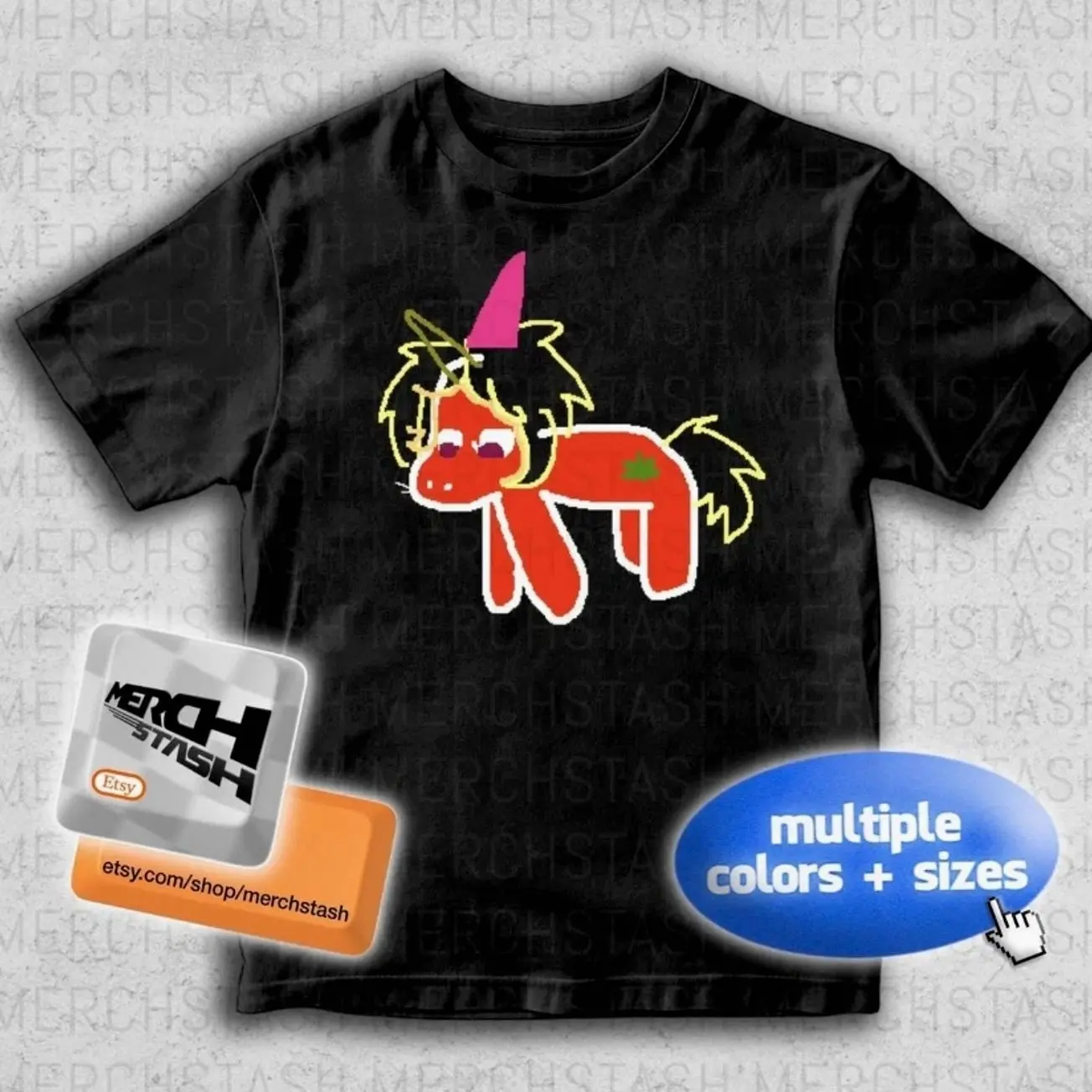 Wifiskeleton Pony Album Cover T-Shirt Tee Merch Cute Cartoon Pony Graphic Tee K190V Top Crewneck Cotton