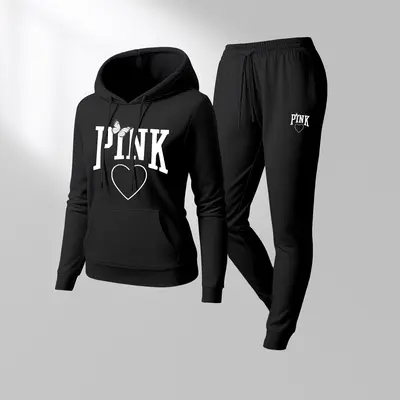 Victoria\'s Secret Black and Pink Winter Set Victoria Secret Plaid Scarf, Winter Angel Collection, Black  main image 4