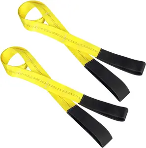 Lift Sling Straps,  6.5'X2 Heavy Duty Flat Eye Lift Sling 13,000 lbs Capacity Lifting Straps Nylon Tree Saver  Strap Web Sling Winch Strap 2-Pack