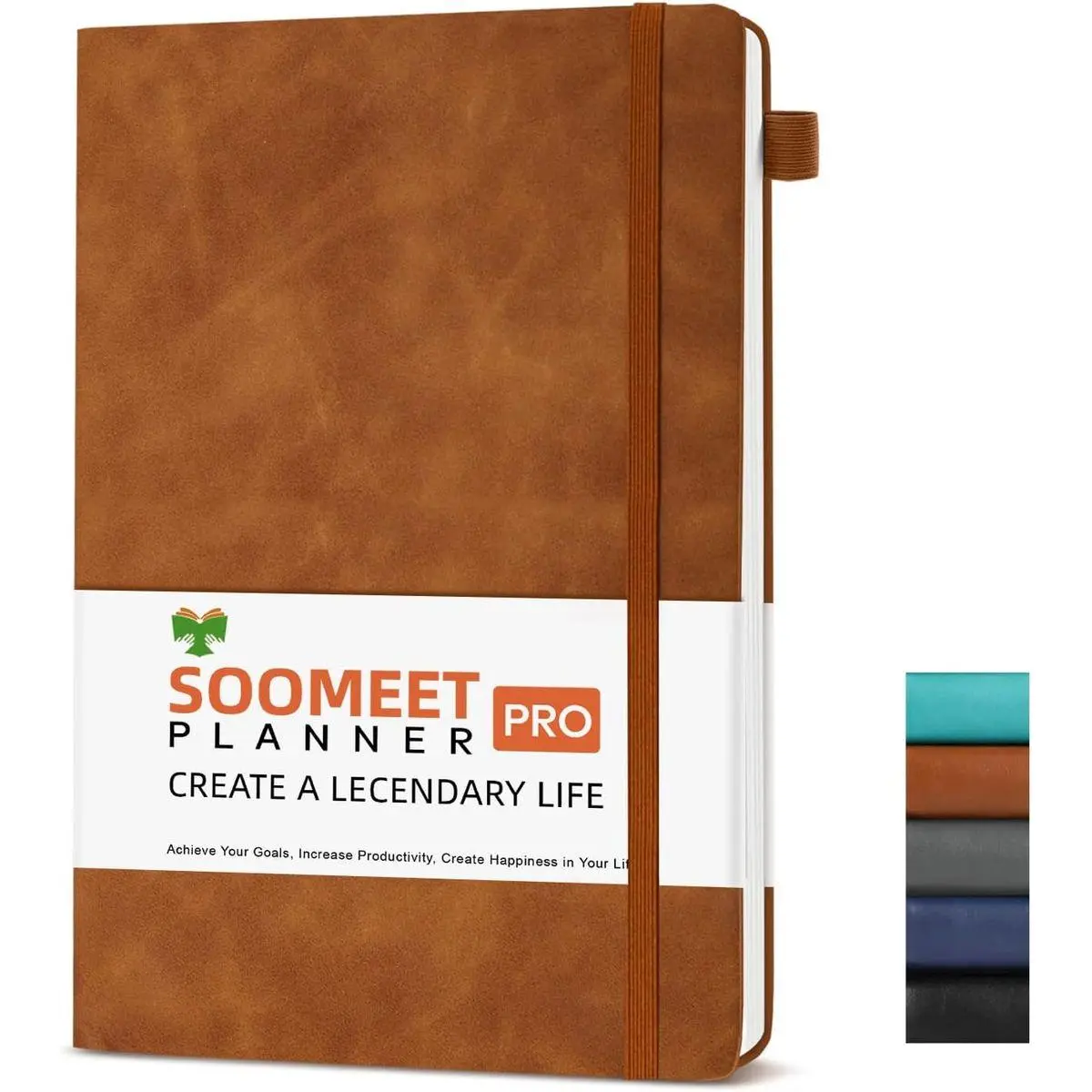 Lined Journal Notebook, 200 Pages, Leather Hardcover Notebooks, A5 College Ruled Thick Classic with Pen Loop Notebook Journals for Writing, for Women Men Office School, 5.75'' X 8.38'', Brown