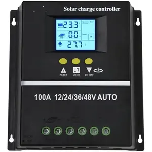 100A Solar Charge Controller 12V 24V 36V 48V LCD Display Battery Intelligent Regulator Max 100V Input Dual USB for Lead-Acid/Lithium (100A)